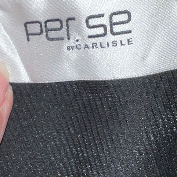 NWOT Per Se by Carlisle Black White Stripe Satin Trim Trench Coat Womens Sz 0 - Picture 6 of 11